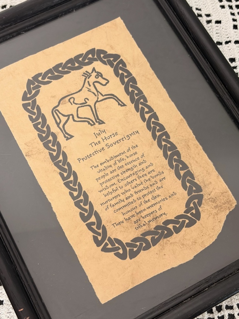 🐎✨ Celtic Animal Astrology Wall Art – “The Horse” (July) ✨🐎